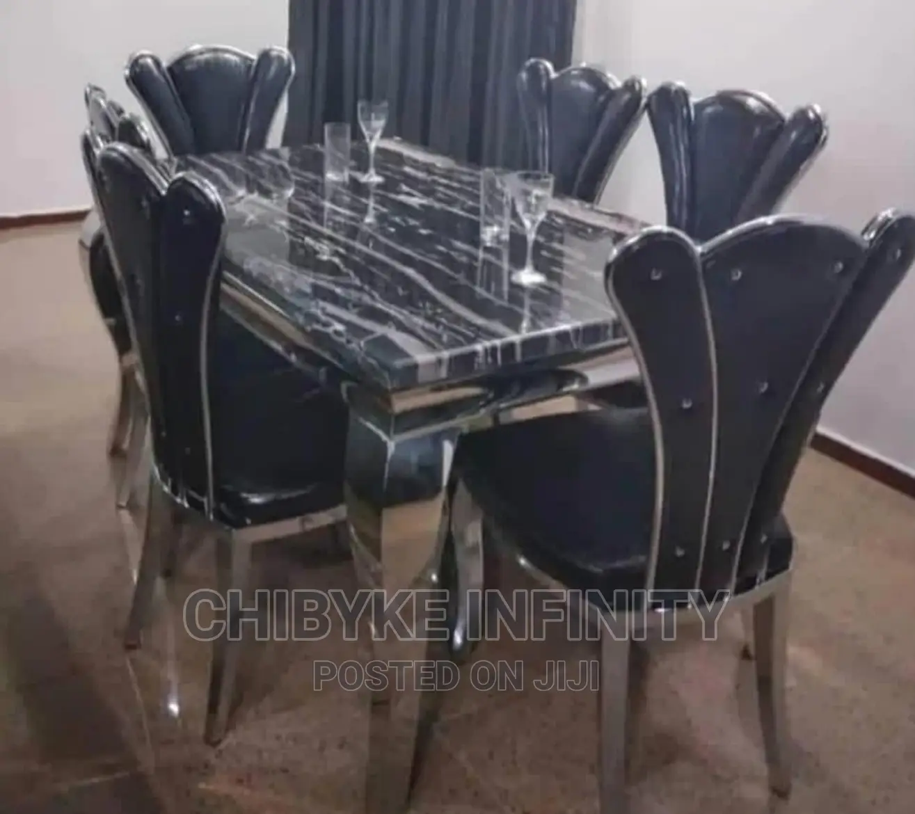 Quality Contemporary Executive Marble Top 6seater Dining Set