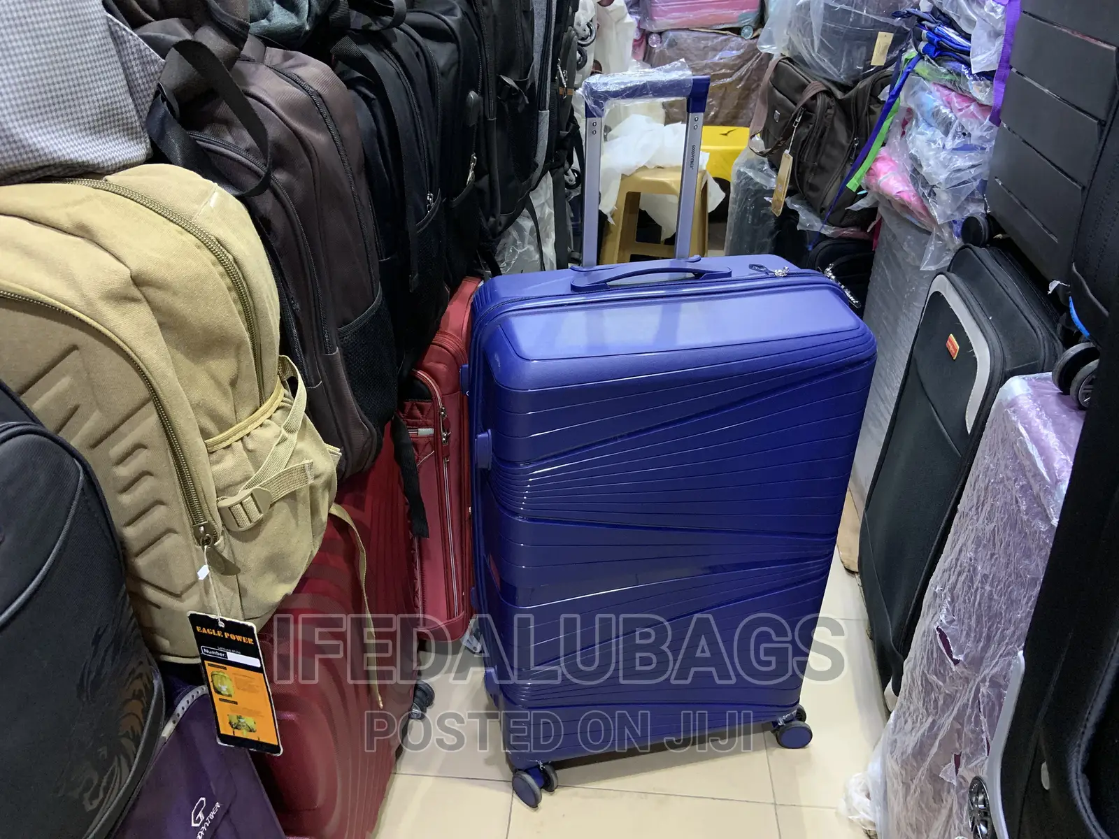 Big Size Blue Color Unbreakable Plastic Travel Luggage
