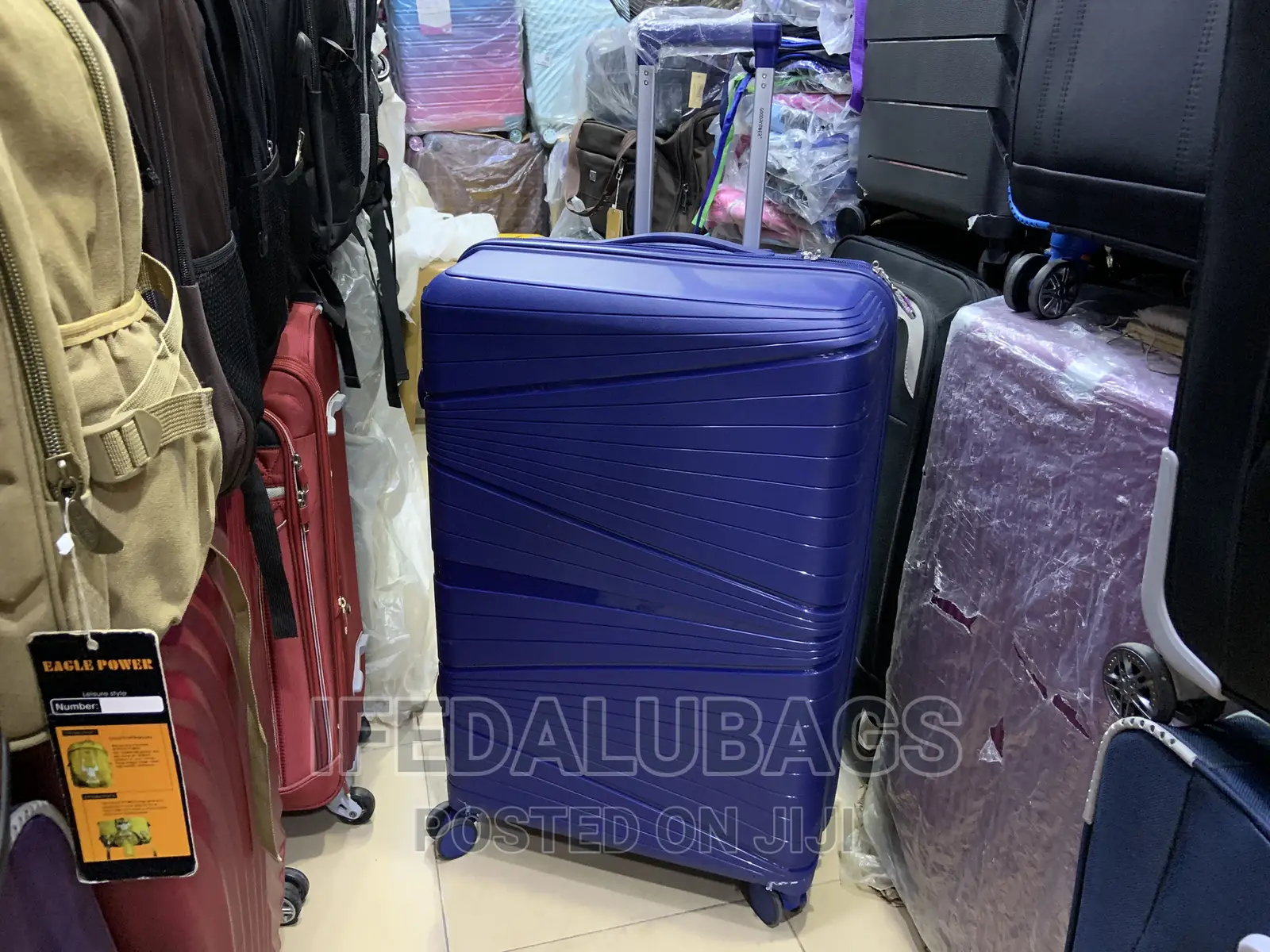 Big Size Blue Color Unbreakable Plastic Travel Luggage