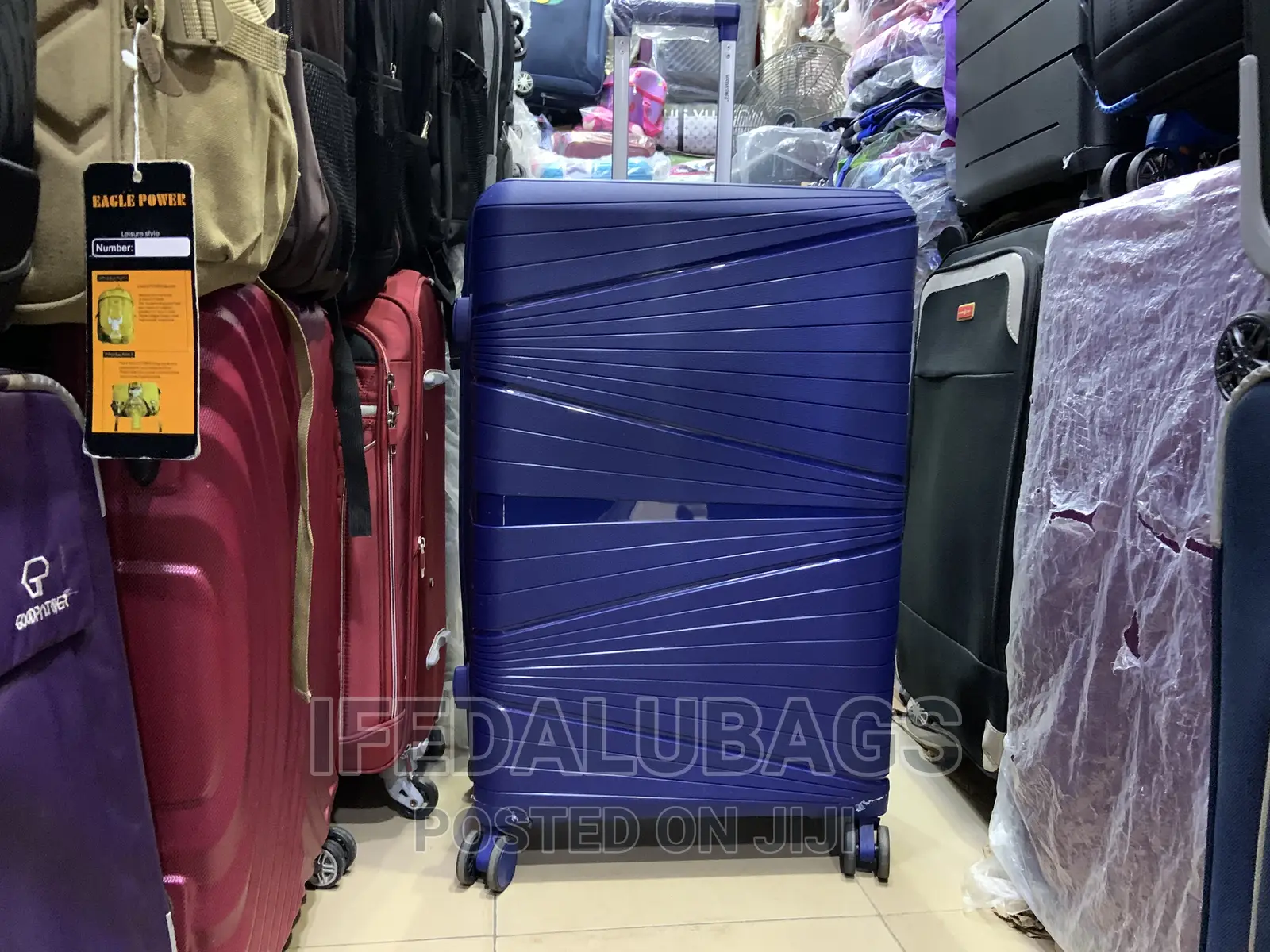 Big Size Blue Color Unbreakable Plastic Travel Luggage