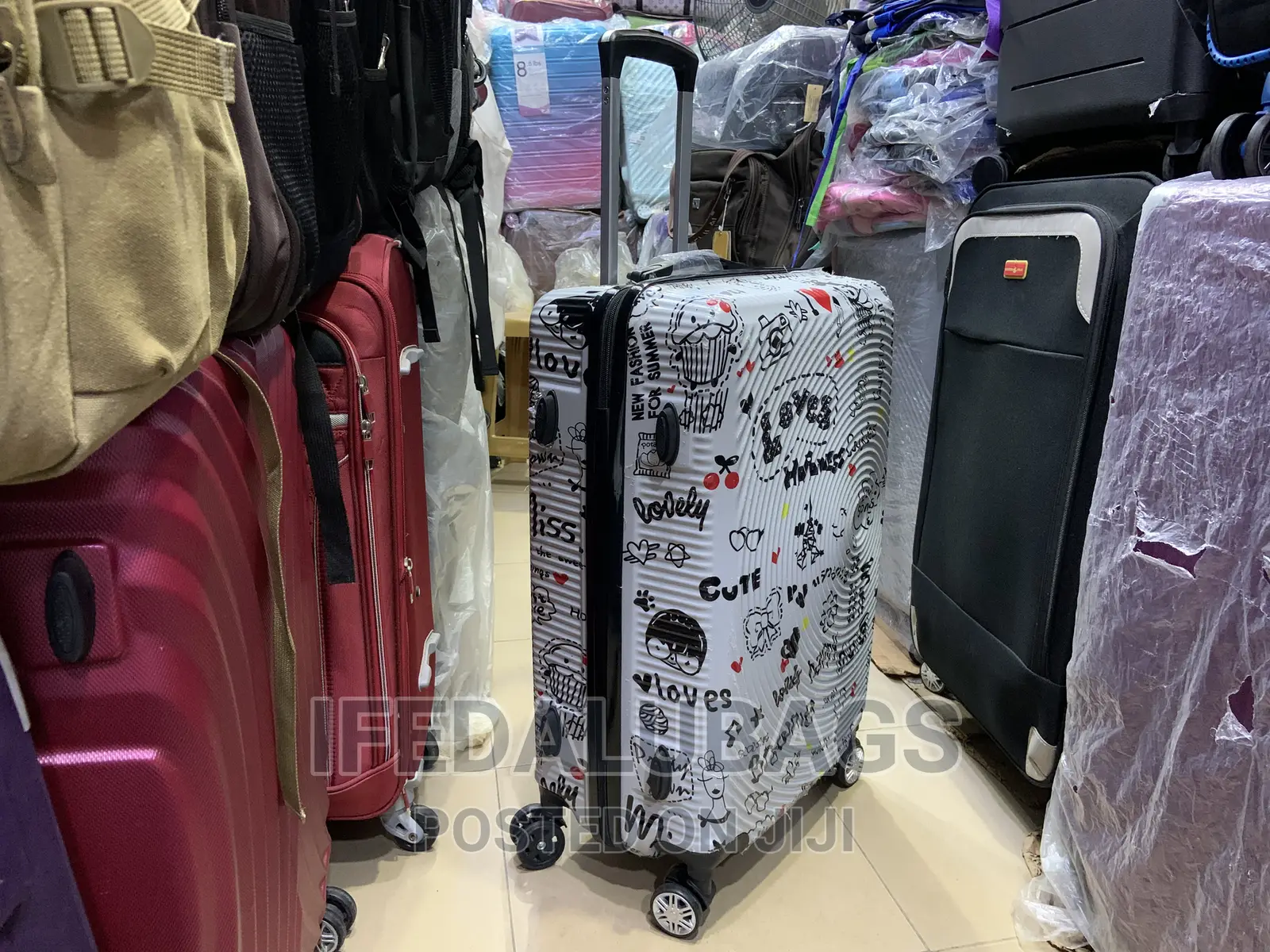 Medium Size Colorful Plastic Travel Luggage