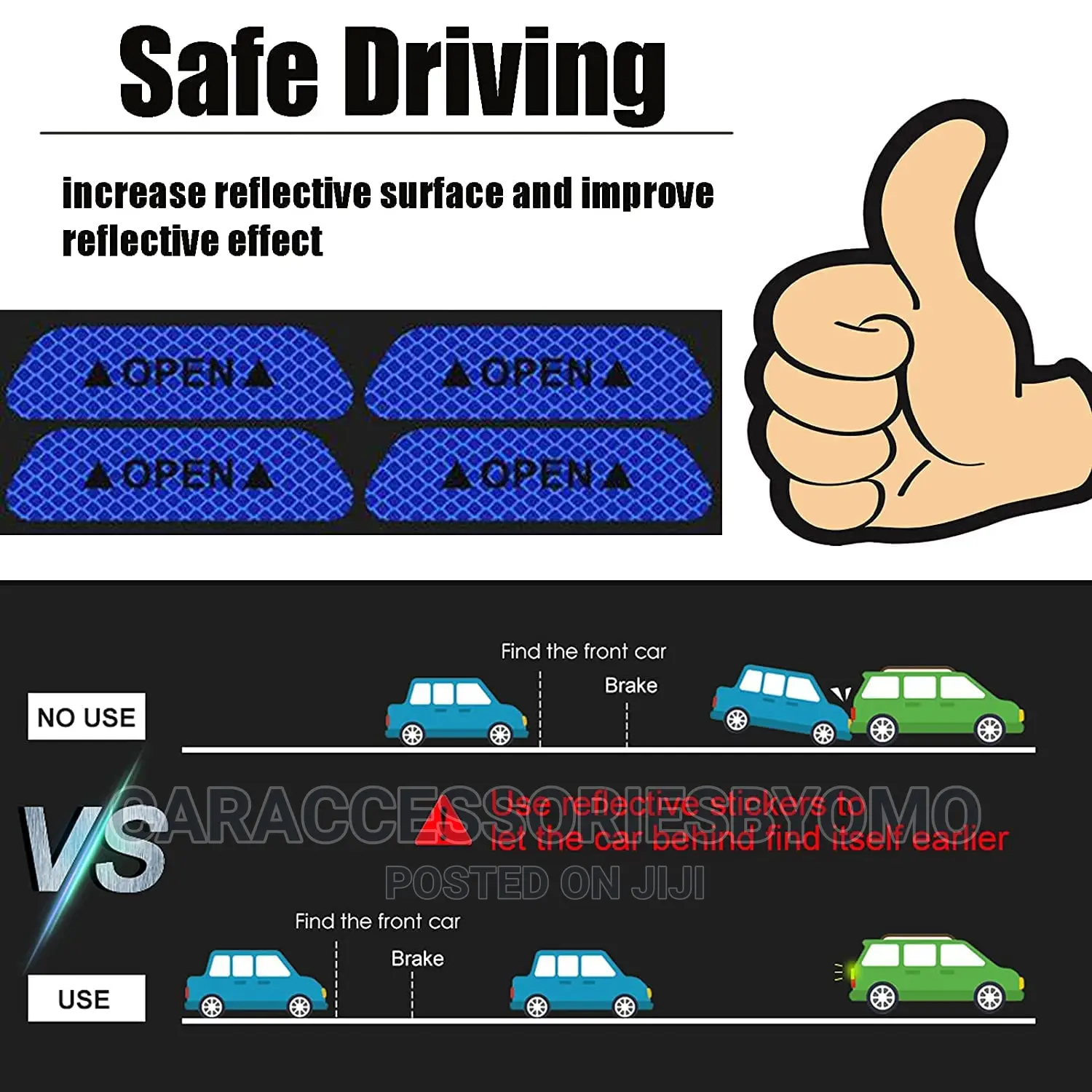 4pcs Car Door Open Sign