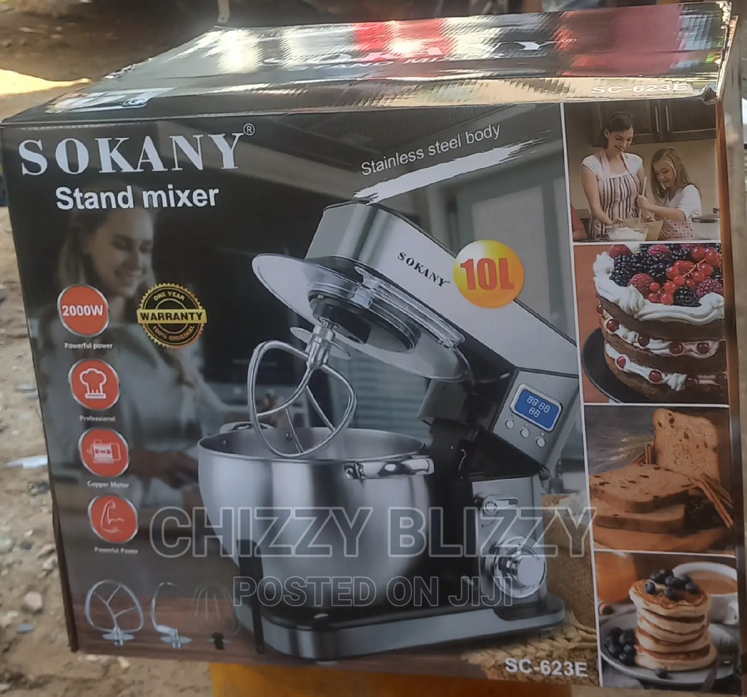 Sokany 10 Litres Heavy Duty Stand Mixer - 2000watts