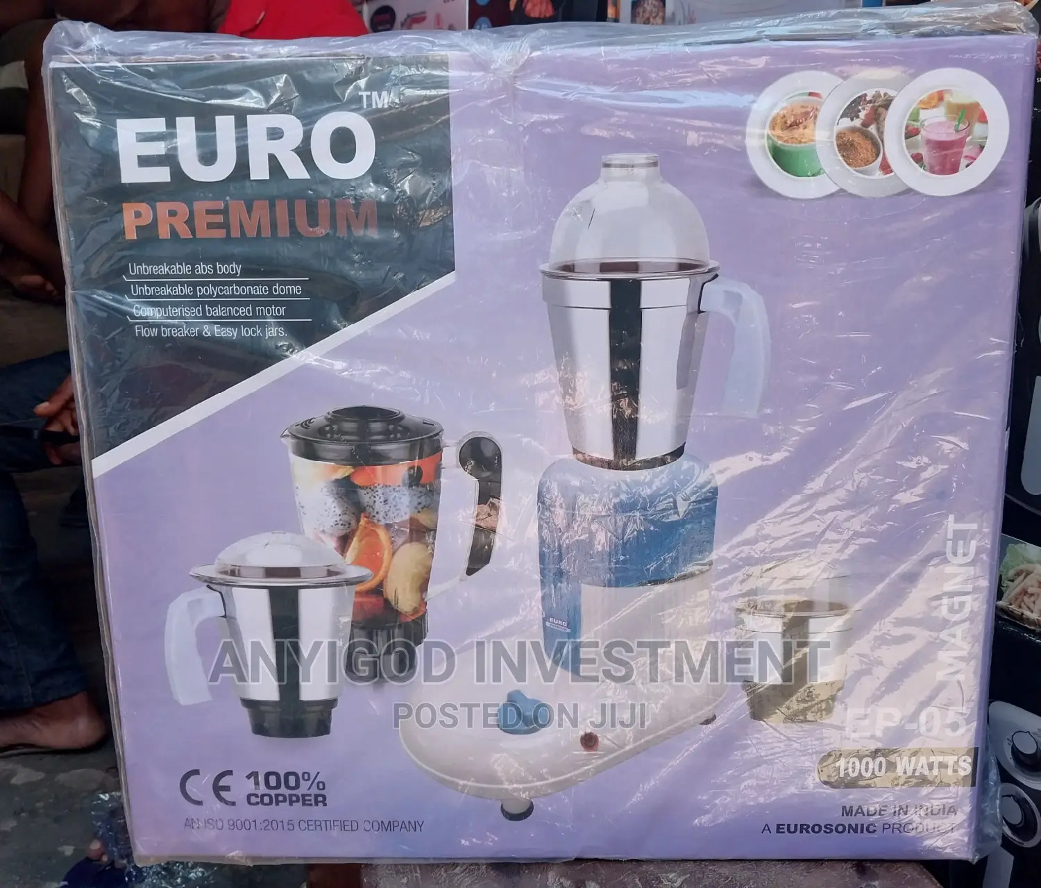 1000watts Euro Premium Mixer Grinder 4cups