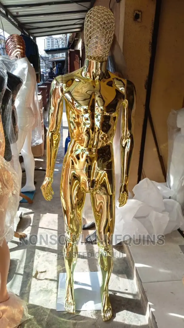 Basket Head Male Gold Chrome Full Mannequin