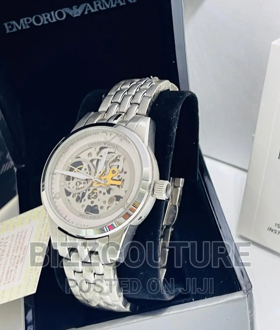 Original EMPORIO ARMANI Silver Steel Watch Available Instore
