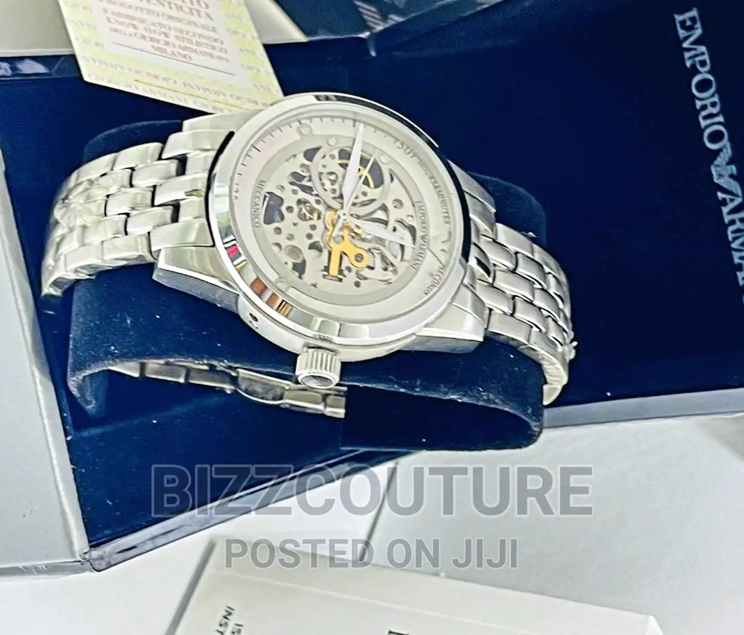 Original EMPORIO ARMANI Silver Steel Watch Available Instore