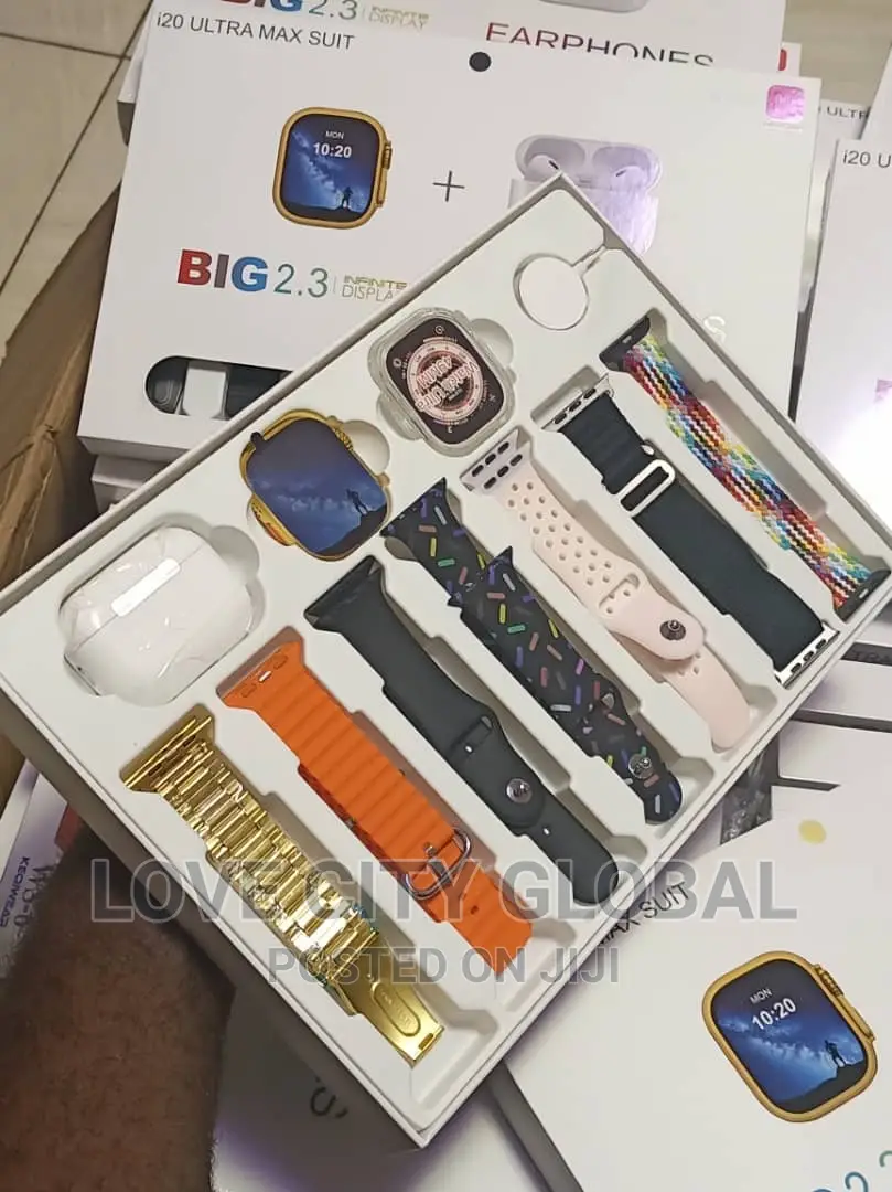 I20 Ultra Max Suit 10in1 Set Smartwatch With 7 Straps 49mm