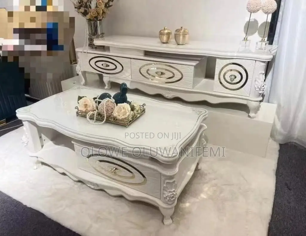 Marble Royal Center Table With TV Shelf Console