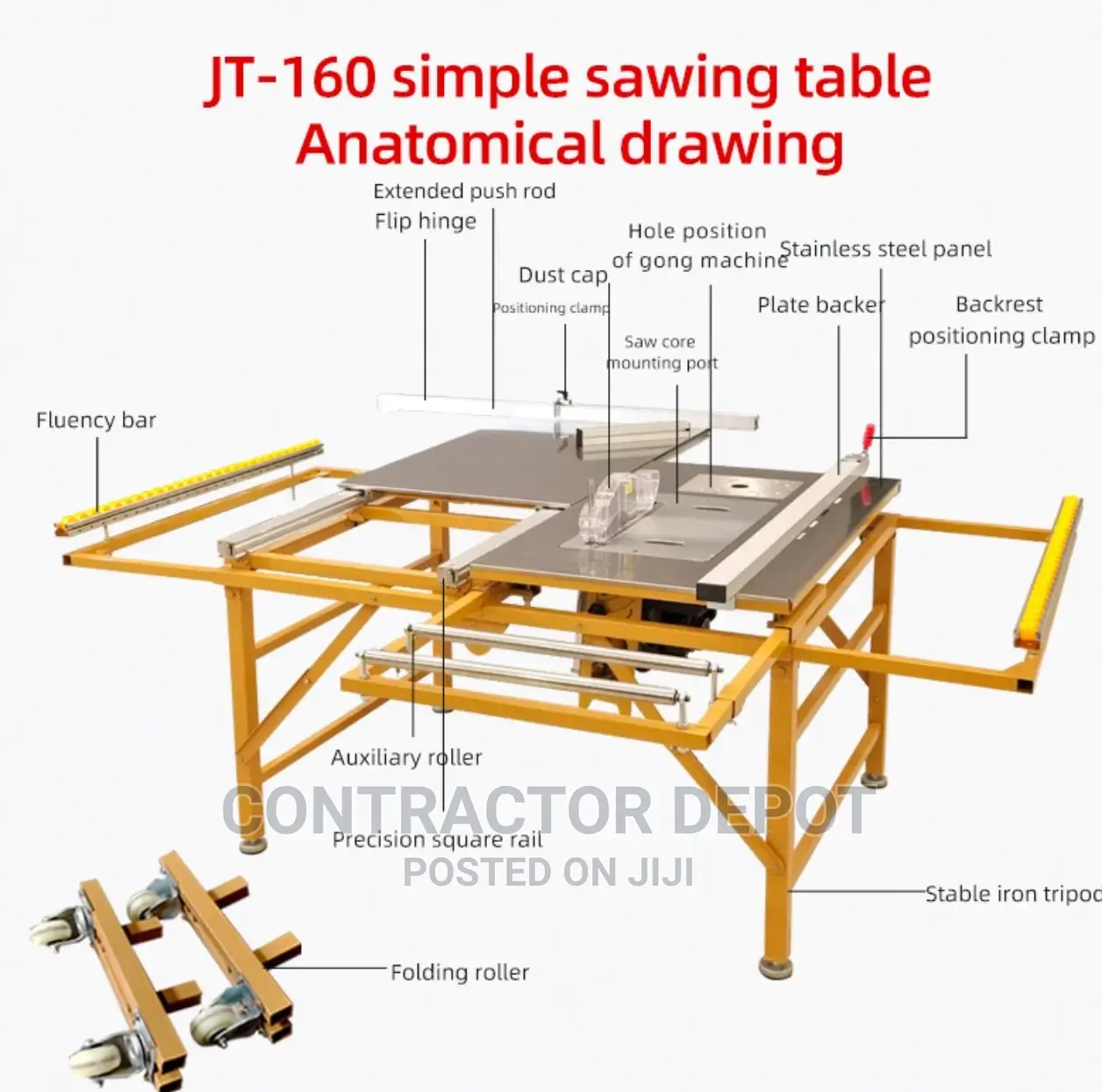 Double Invisible Sliding Saw Table With Double Blade 5 in 1