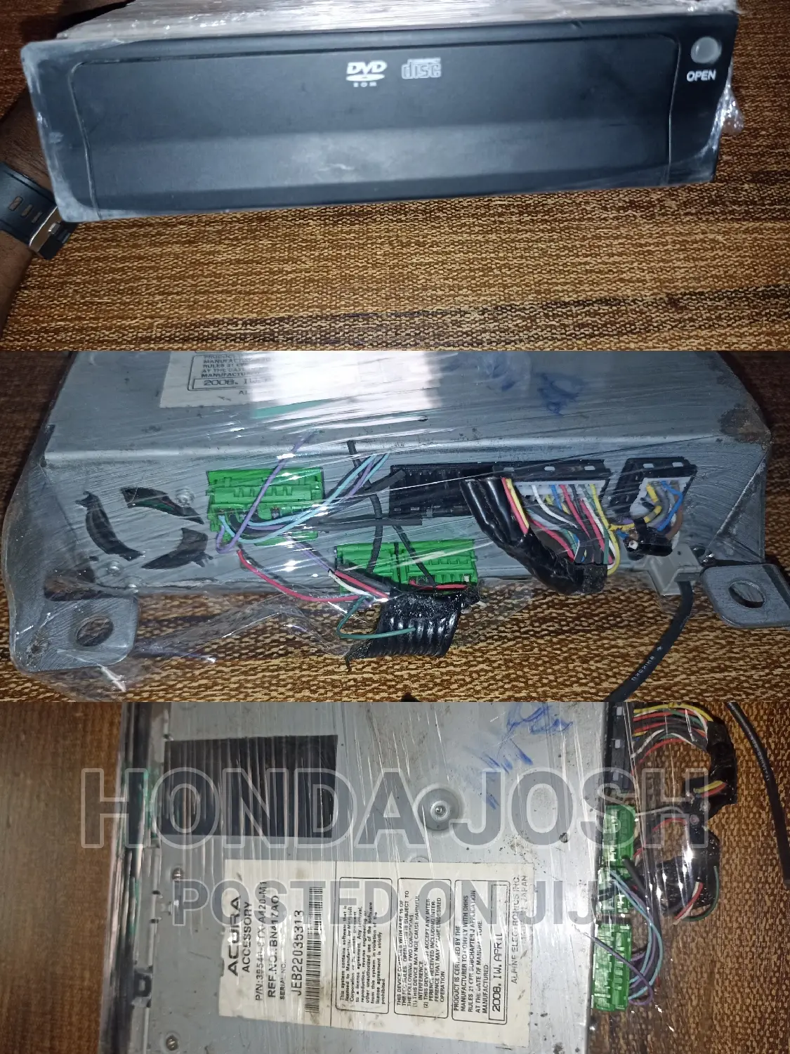 Navigation DVD ROM PLAYER Screen Display 2007-2013 Acura MDX