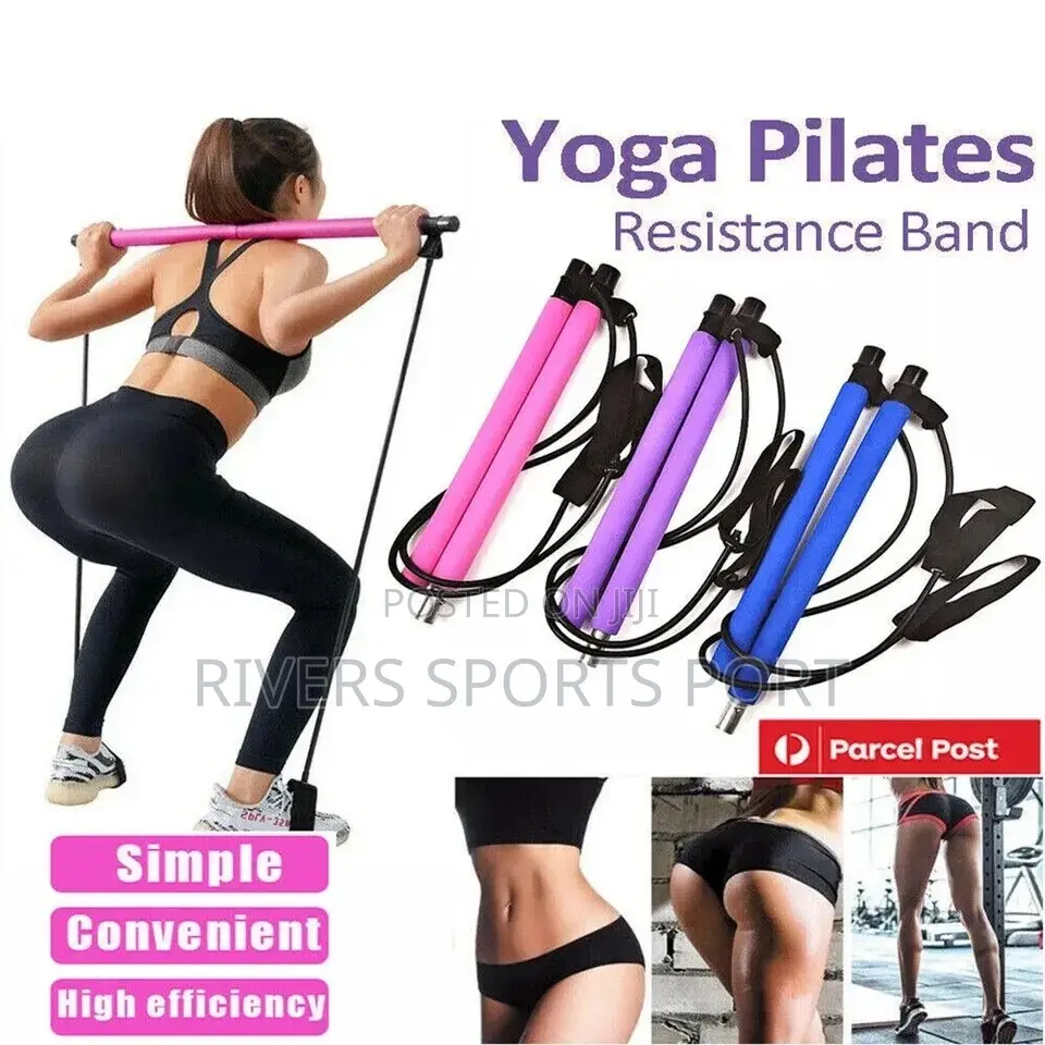 Portable Studio Pilate Yoga Resistance Band Training Gym Bar