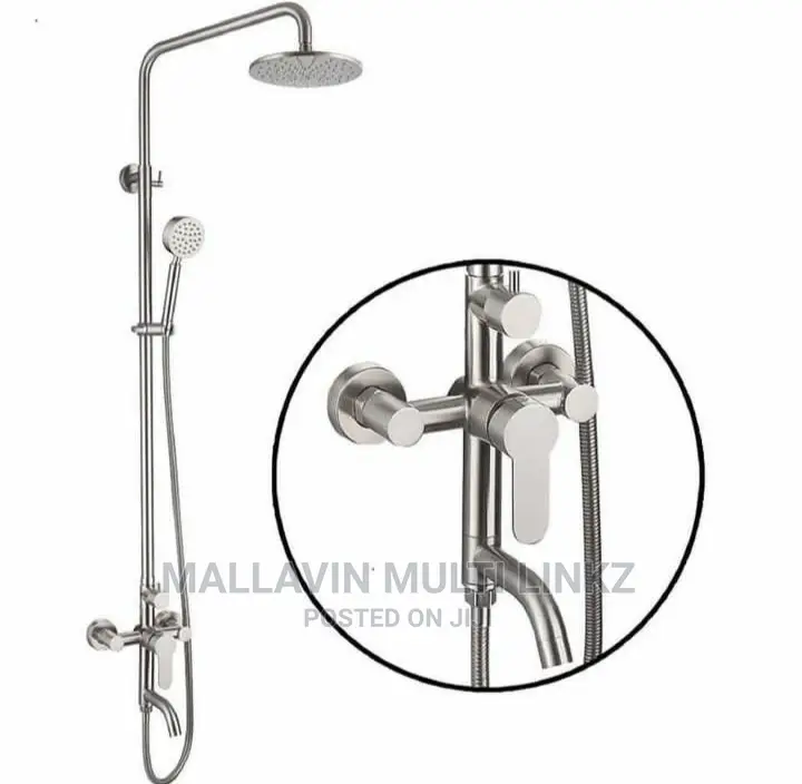 Brushed Silver Round Shower Mixers