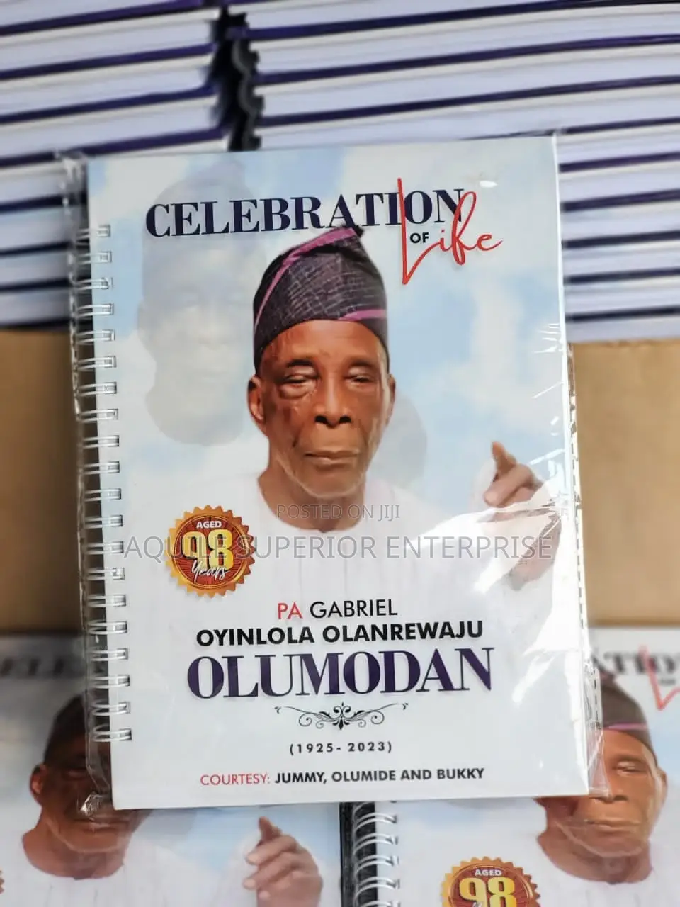 Jotter for Burial Ceremony and Any Memorial Events