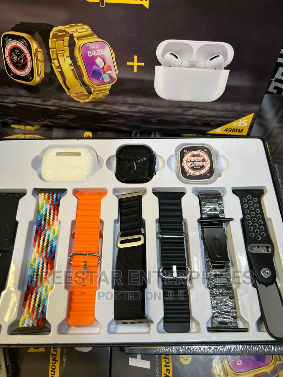 H20 Smart Watch, Airpod, 7 in 1 Watch Straps.