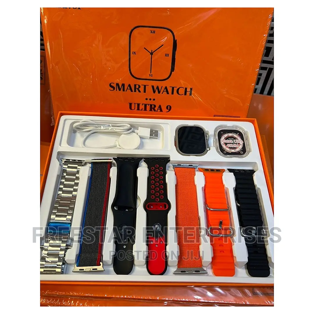 Watch Ultra 9 Smart Watch, Airpod, 7 in 1 Apple Straps.