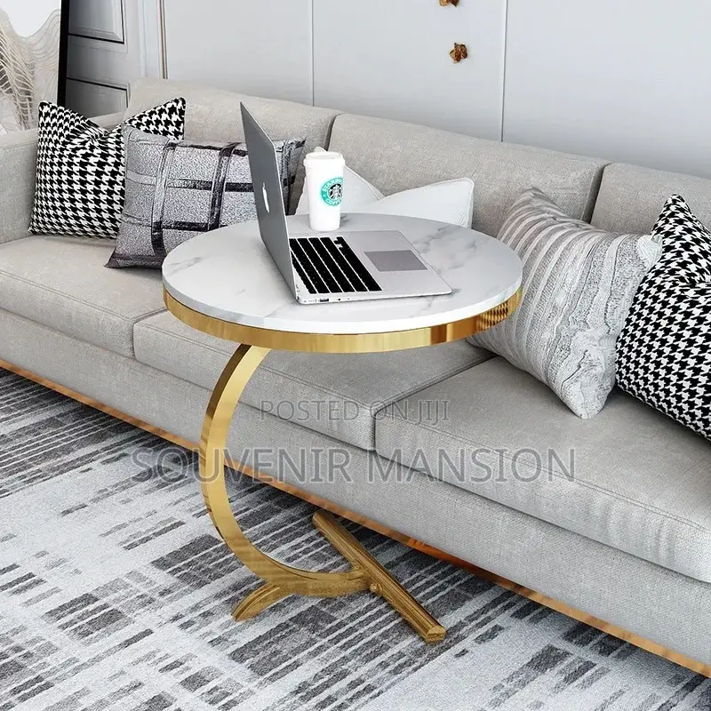 Unique Side Round C Shape Coffee Table