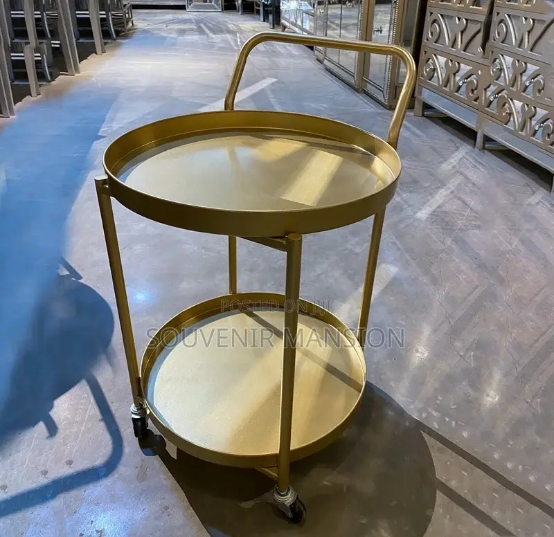 2 Tier Metal Serving Trolley Nordic Table