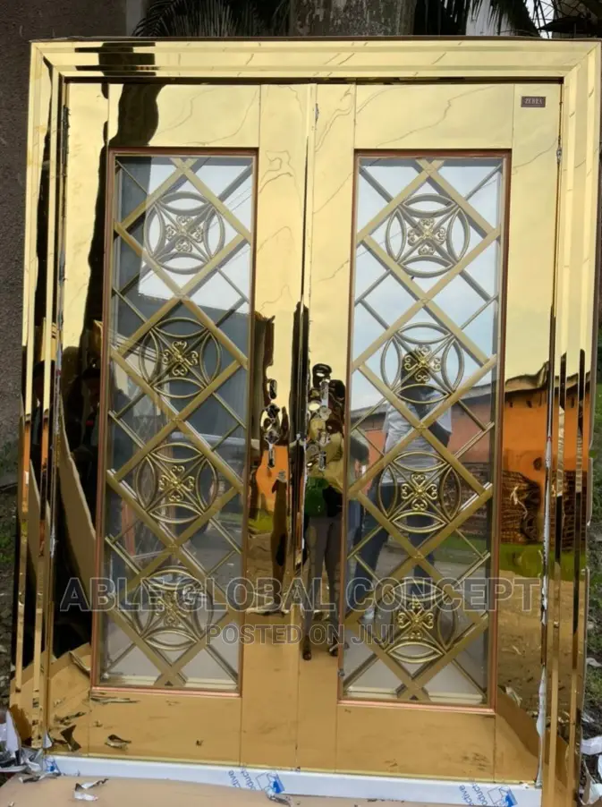 Unique Gold Stainless Glass Door