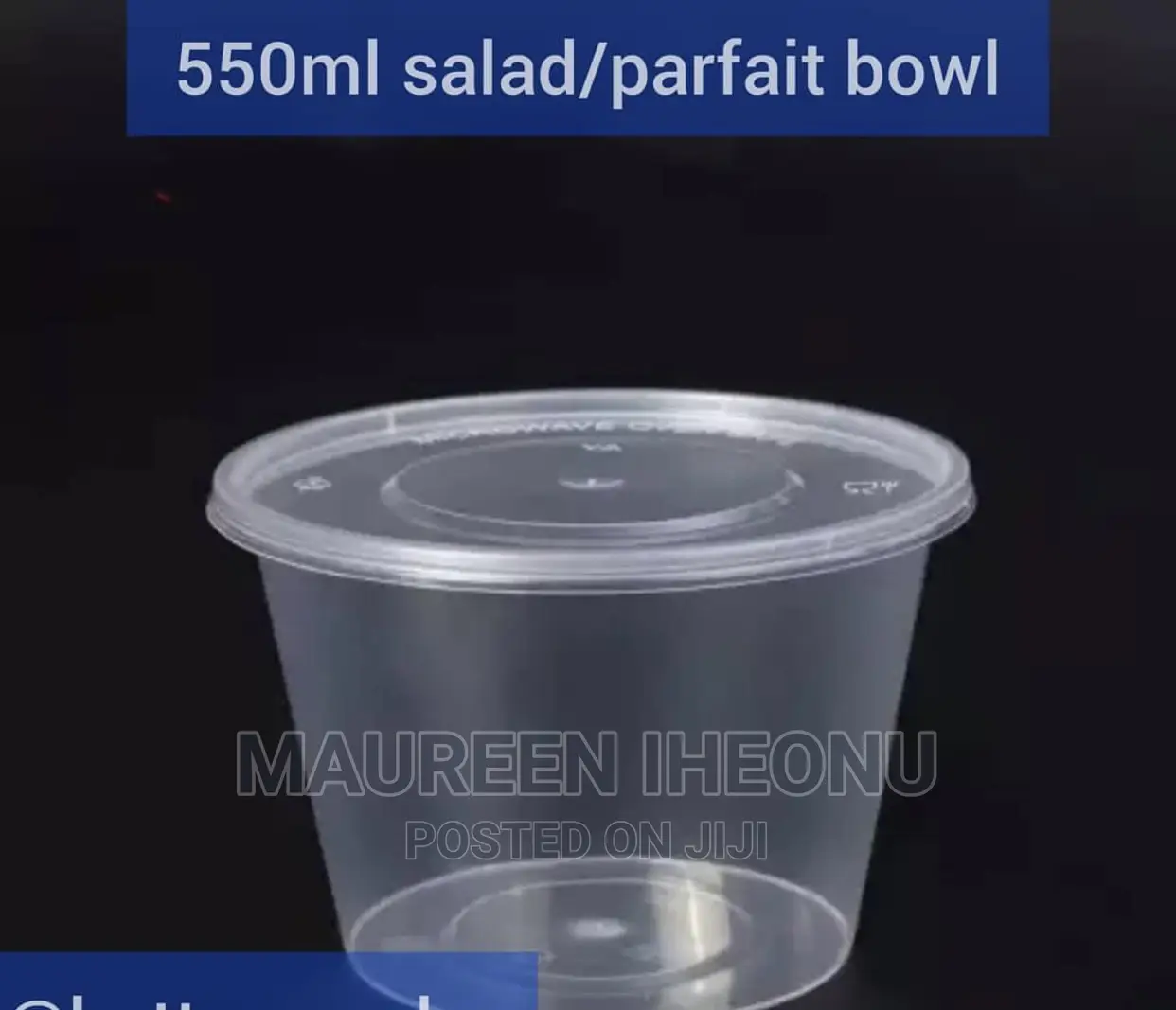 550ml Round Sald/Parfait Bowl- A Pack of 100pcs