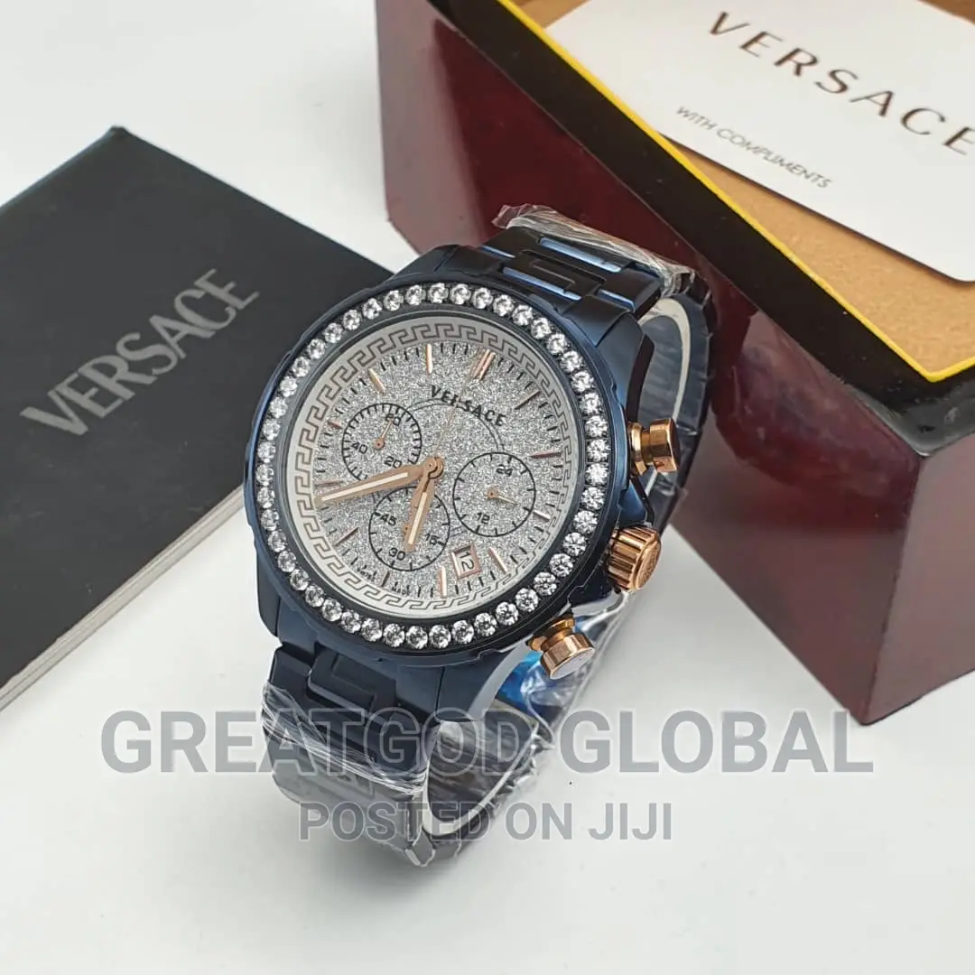Versace Chain Wristwatches Stone Face