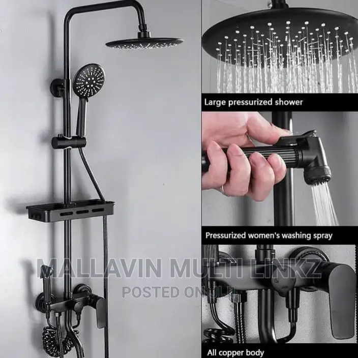 Black Shower Mixers With Bidet Shower And Soap Dish