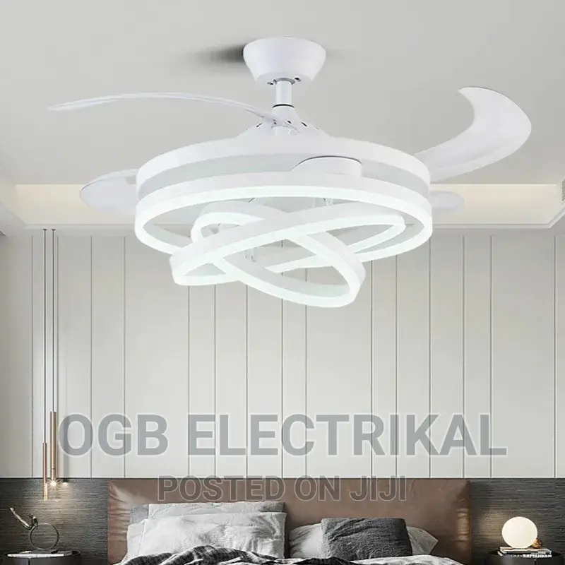 White Ceiling Fan Chandelier