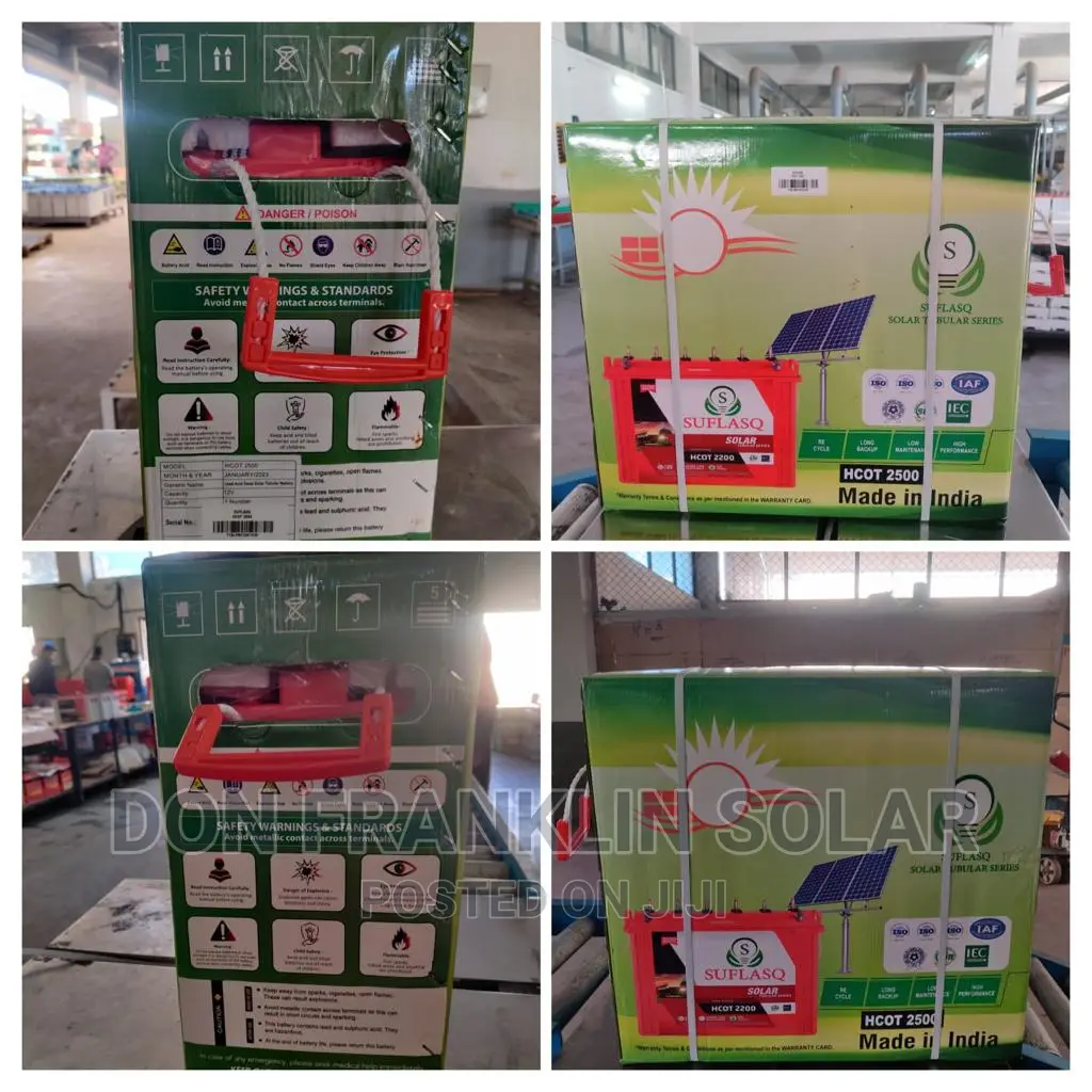 220ah Suflasq Solar Tubular Inverter Battery