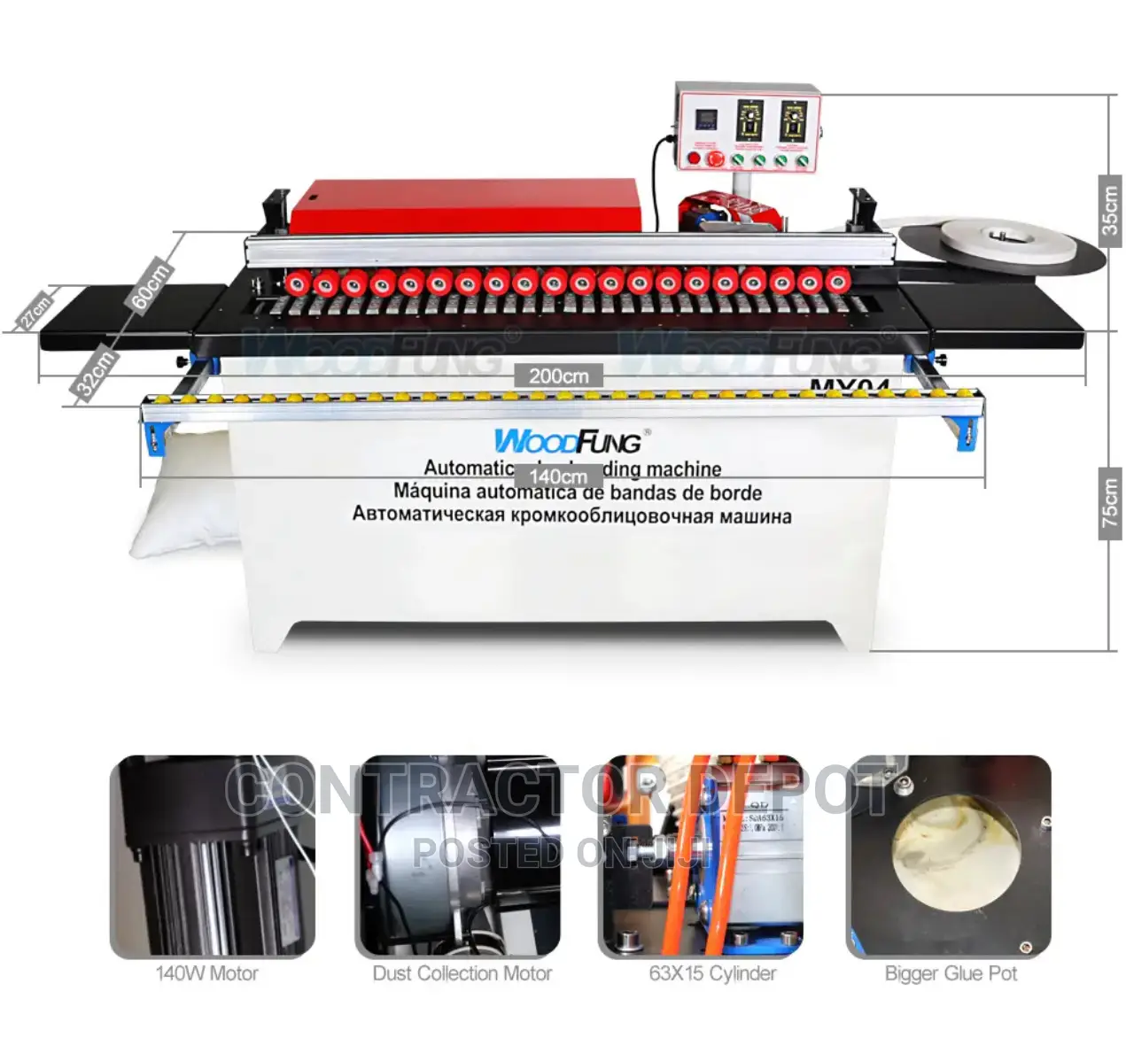 Super Semi Automatic Edge Machine With Glue,Trimming,Buffing