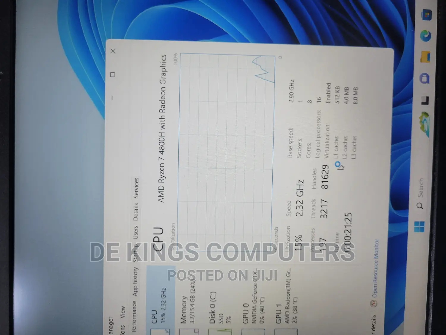 Laptop Asus TUF Gaming A15 16GB AMD Ryzen 7 SSD 512GB