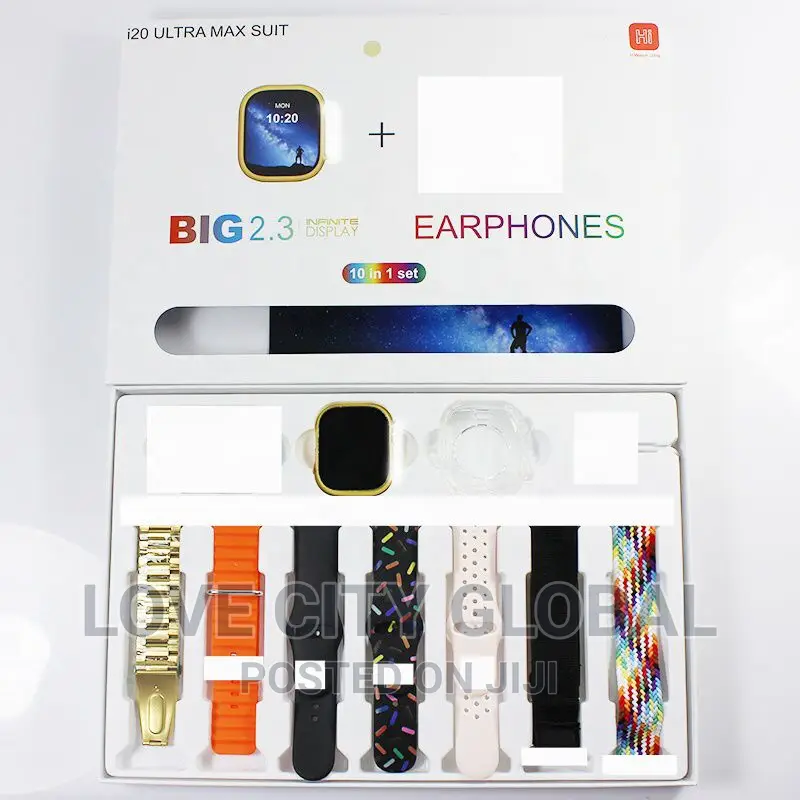 I20 Ultra Max Suit 10in1 Set Smartwatch With 7 Straps 49mm