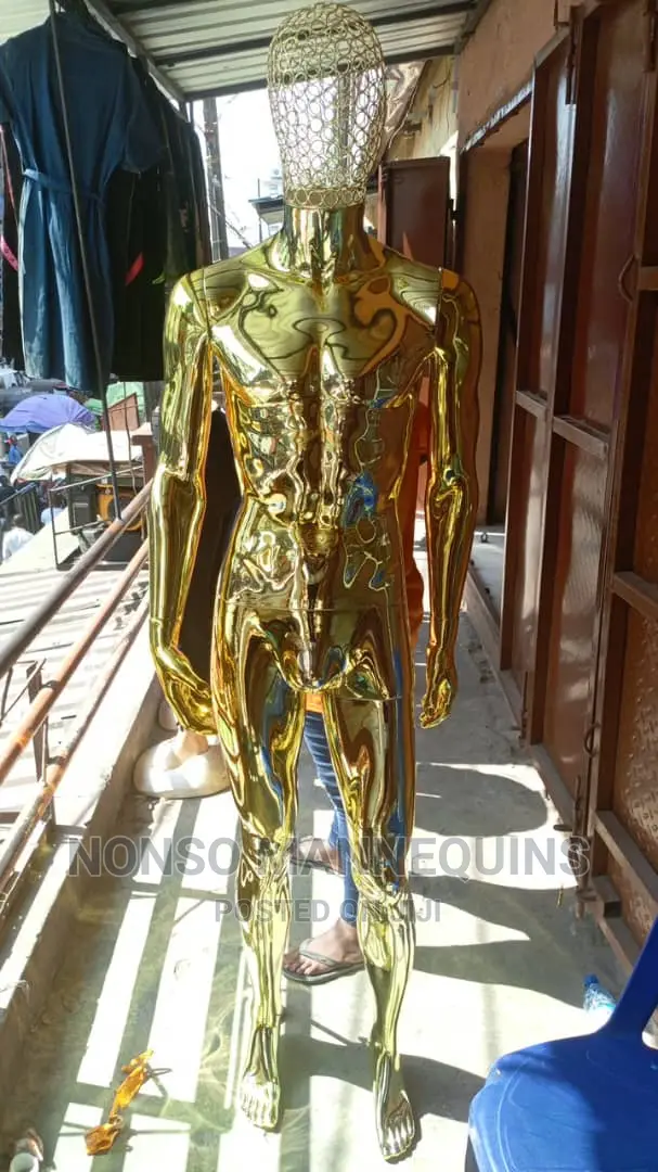 Male Mannequin Gold With Basket Head