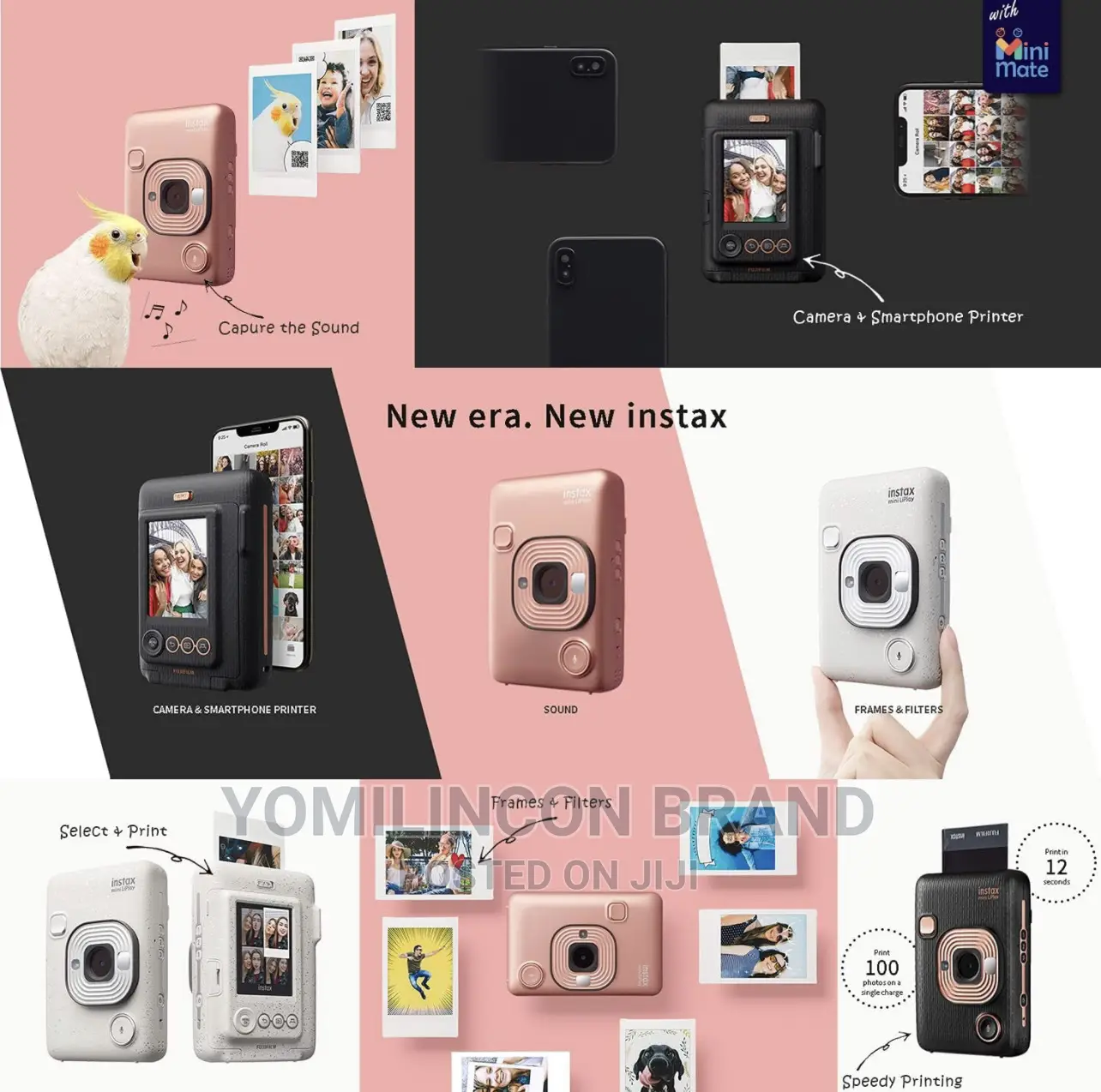 Fujifilm Instax Mini Liplay Hybrid Instant Camera Blush Gold