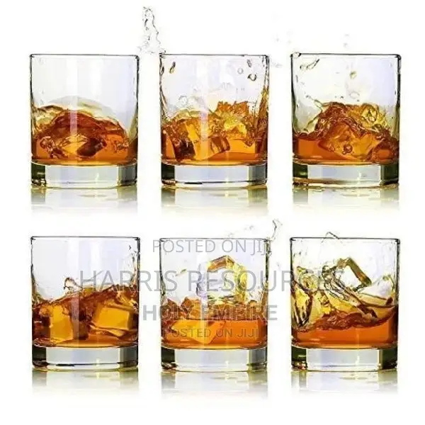 Deli Omnova Transparent Whisky Short Glass Cups - 6pcs