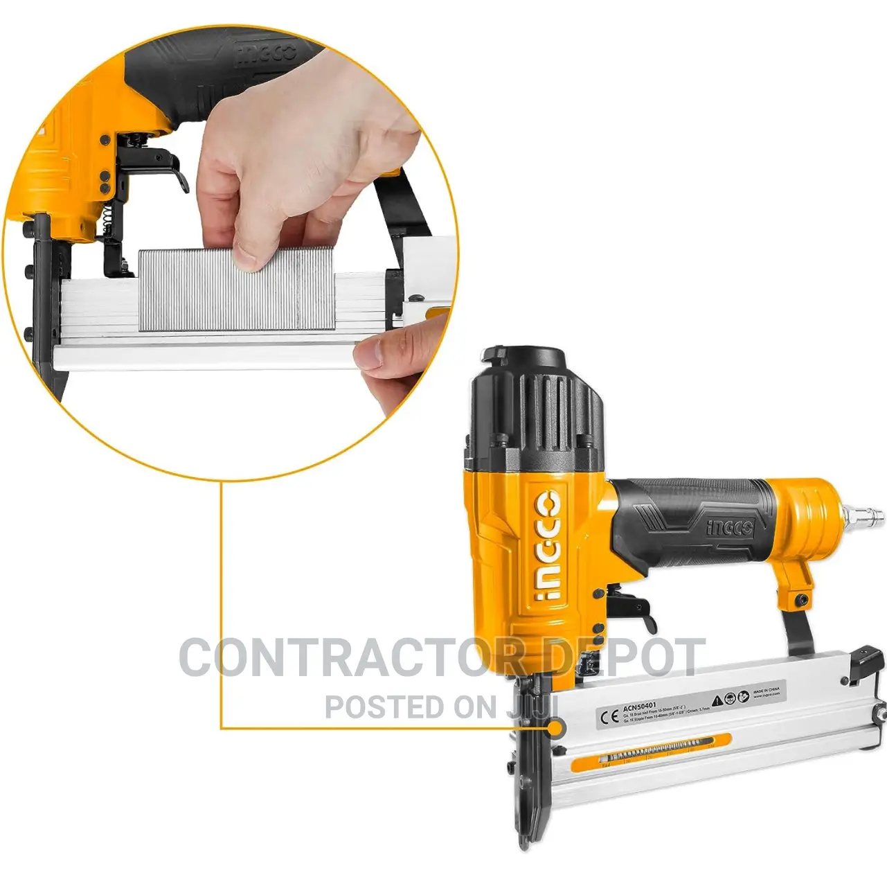 INGCO 2 in 1 Combo Brad Bailer, Air Brad Crown Nailer Ga18