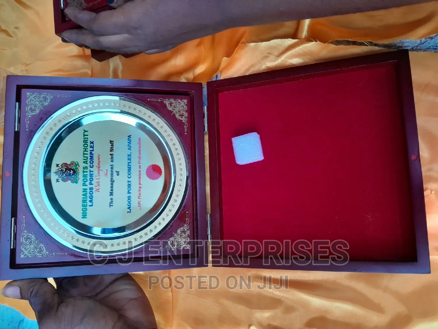 Wooden Award Plaque With Silver Plate