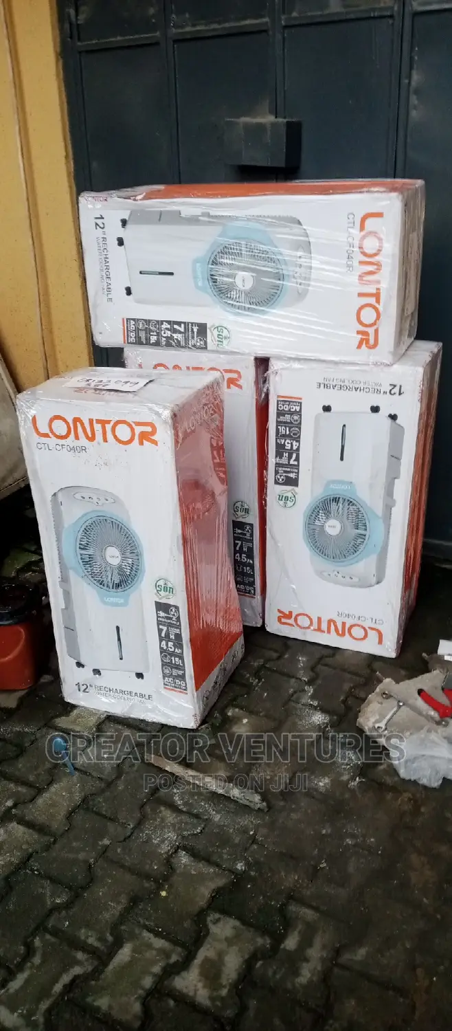 Lontor Ac/Dc Water Cooling Rechargeable Fan 12",With Remote.