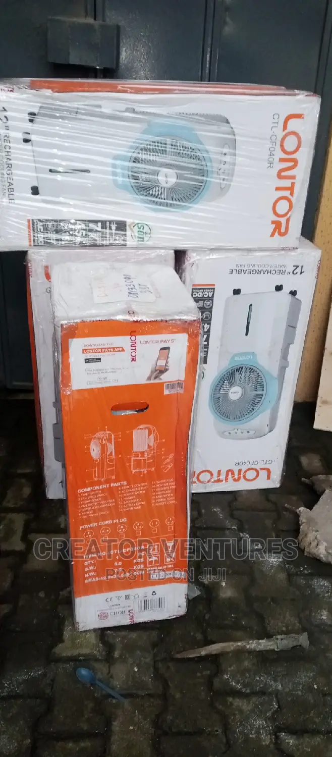 Lontor Ac/Dc Water Cooling Rechargeable Fan 12",With Remote.