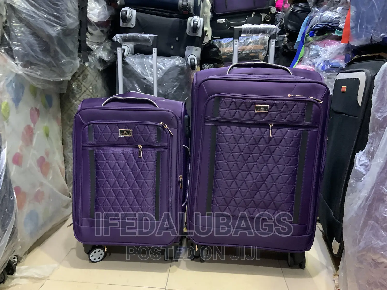 Set of 2 Purple Swiss Polo Travel Luggage