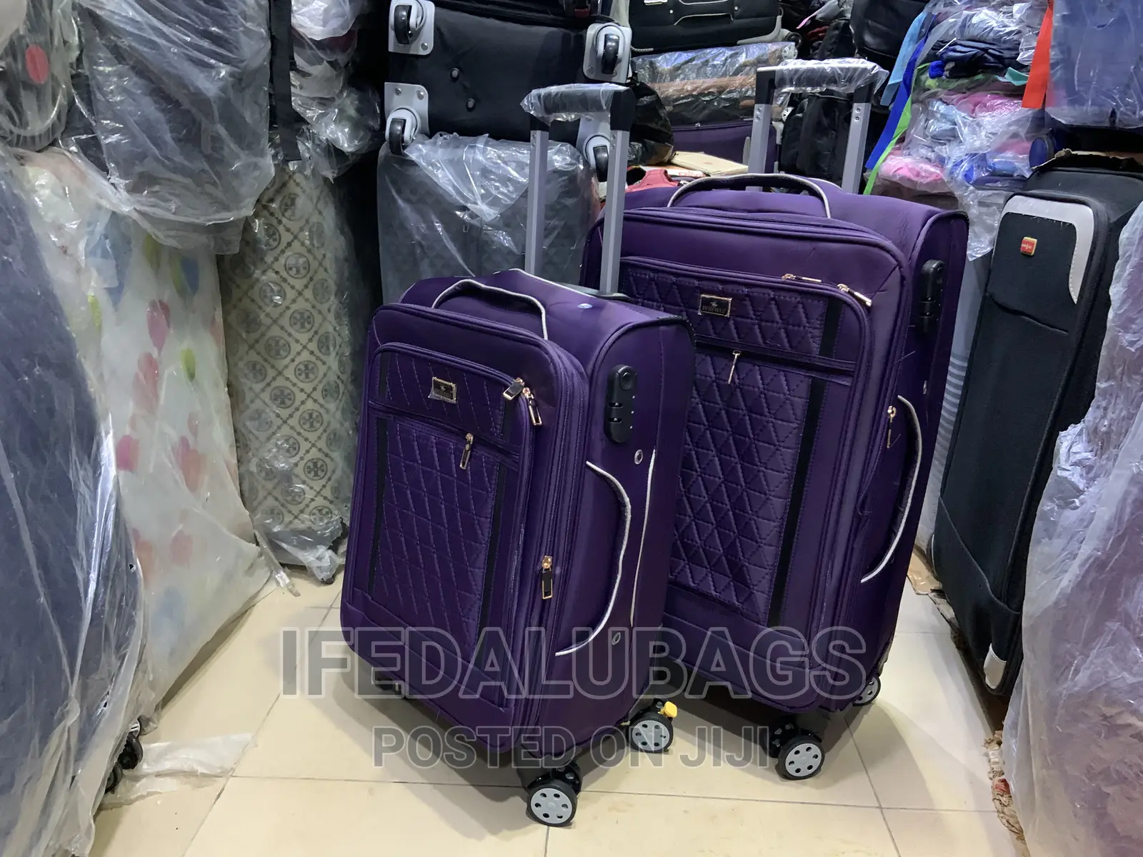 Set of 2 Purple Swiss Polo Travel Luggage