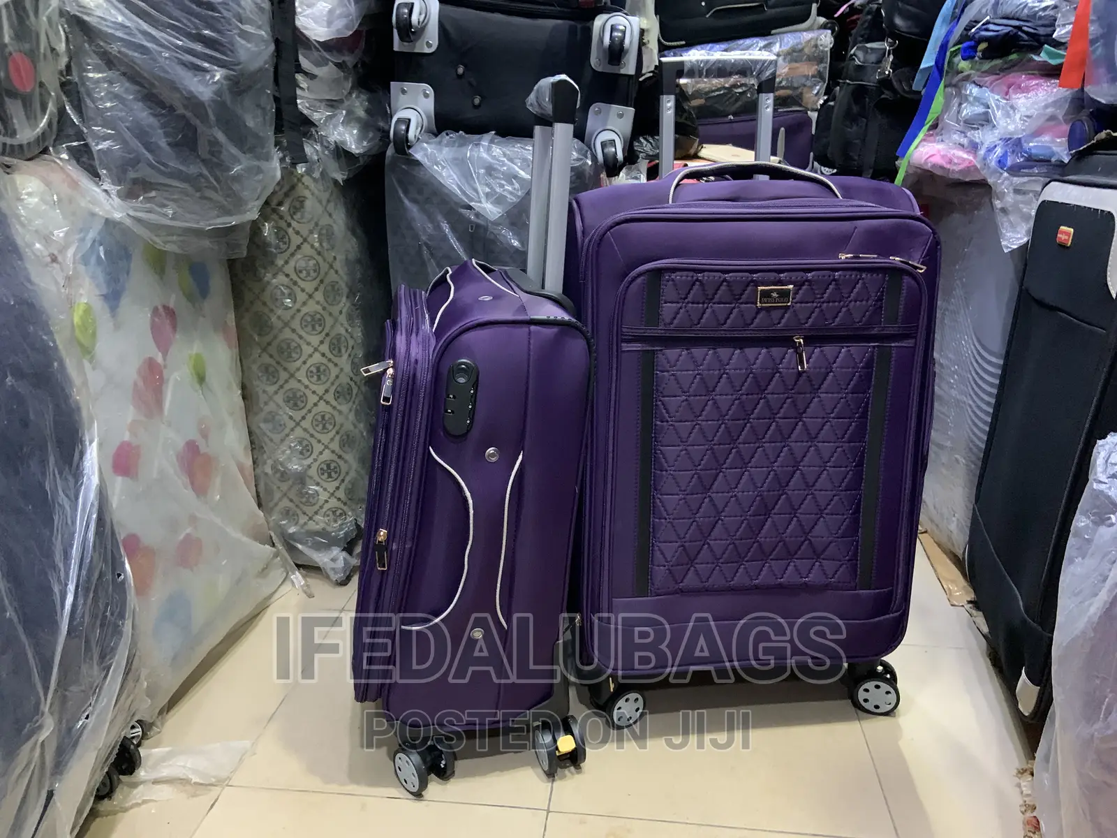 Set of 2 Purple Swiss Polo Travel Luggage