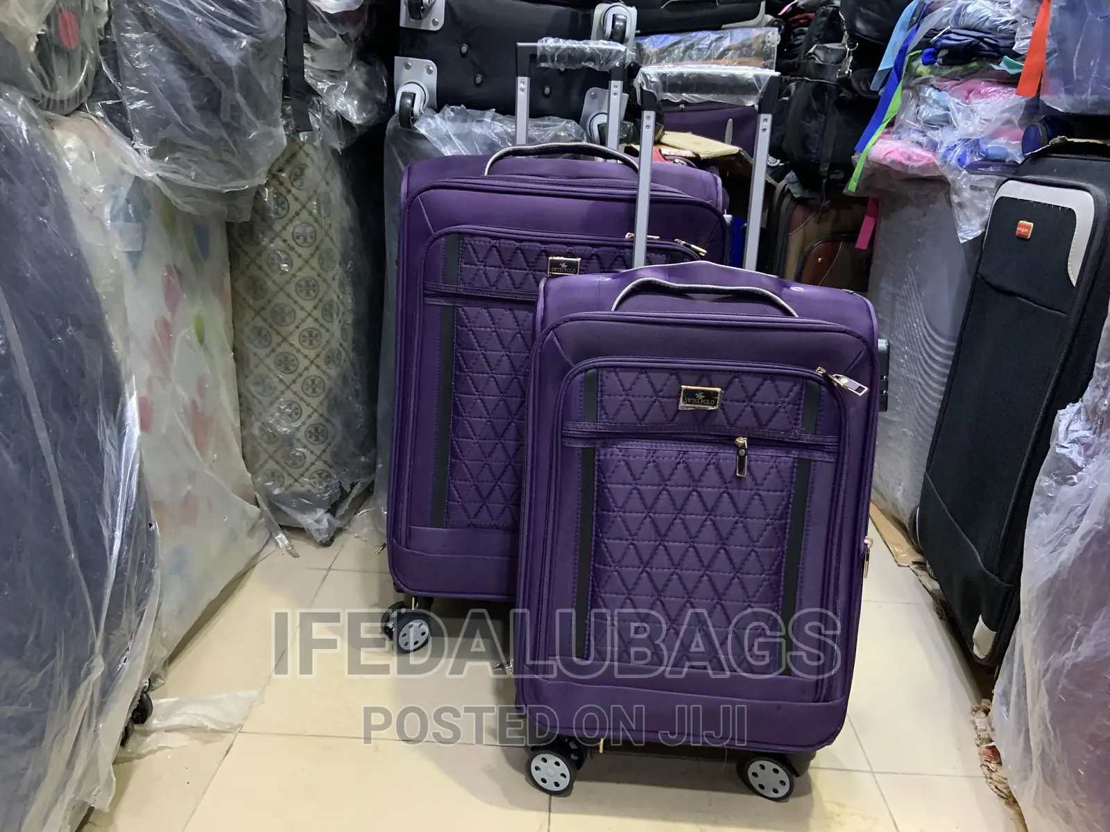 Set of 2 Purple Swiss Polo Travel Luggage