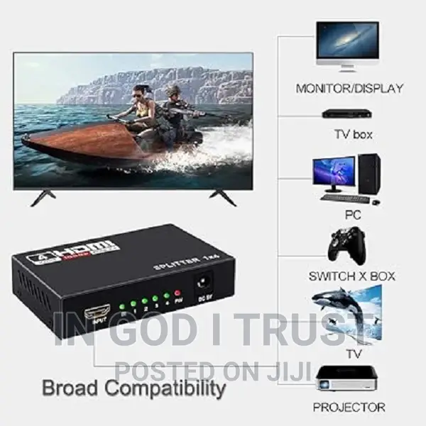 HDMI Splitter 1x4 4kx2k UHD 1080P 3D 1 In 4