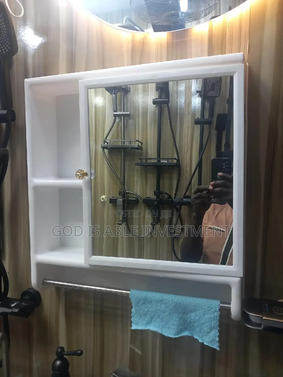 Cabinet Mirror With Shelve Towel Hanger