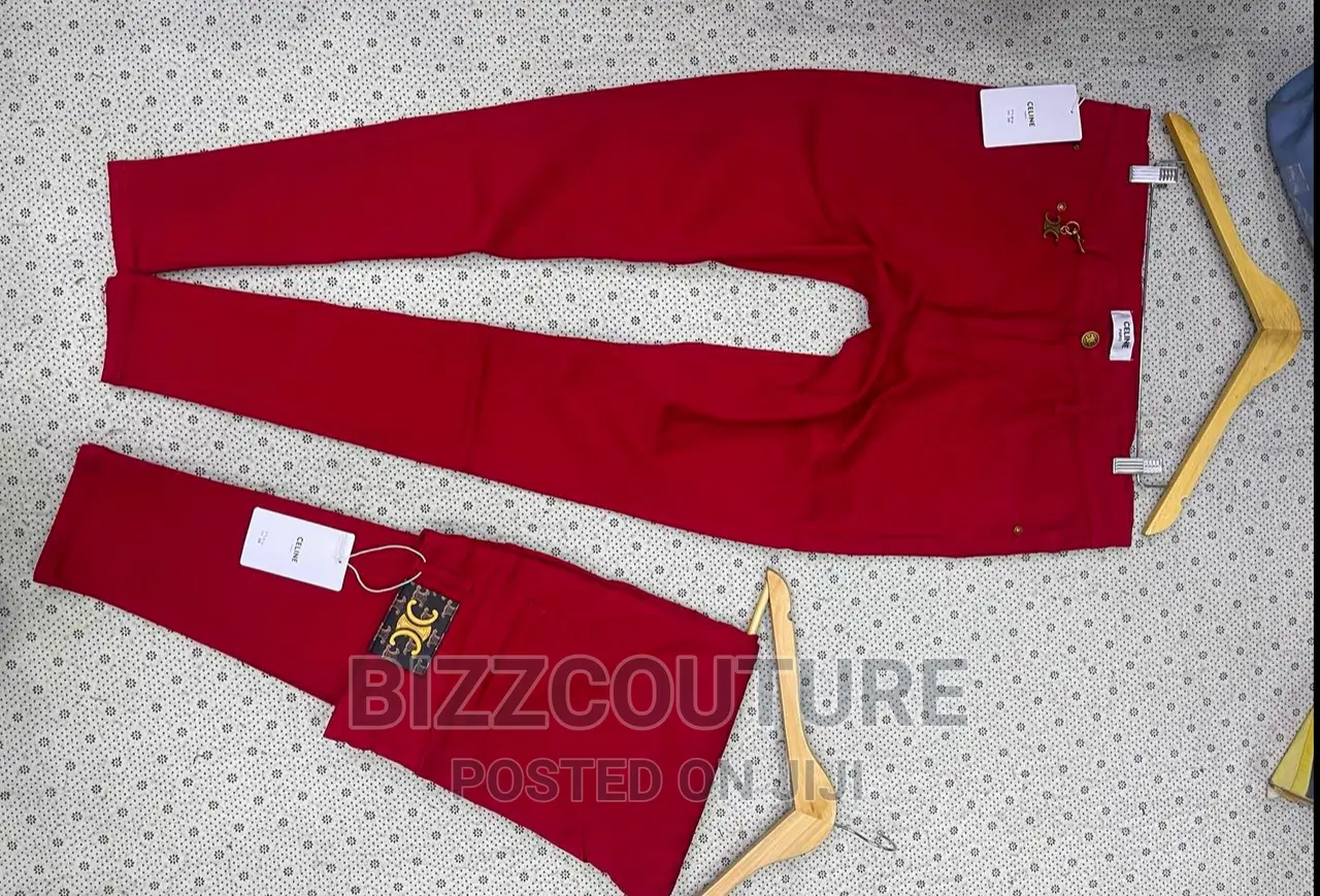 Original Celine Red Jean's Available in Store