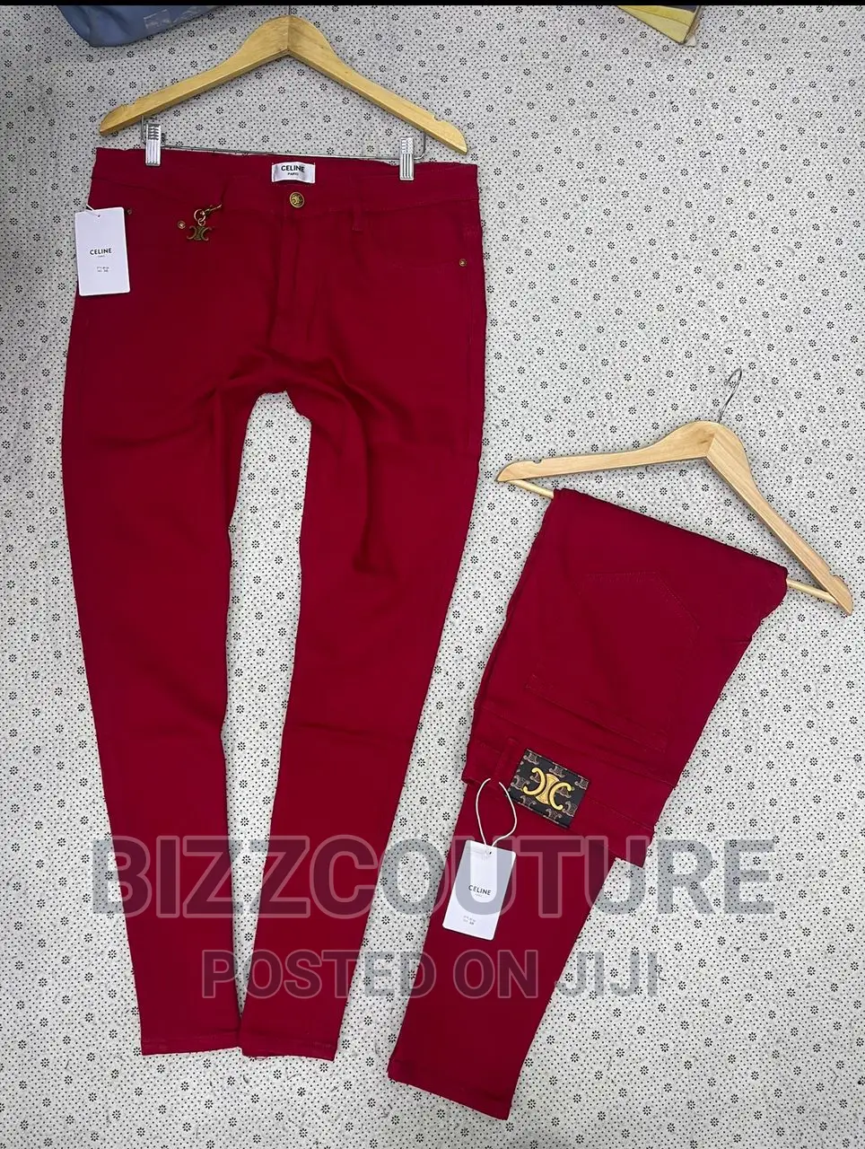 Original Celine Red Jean's Available in Store