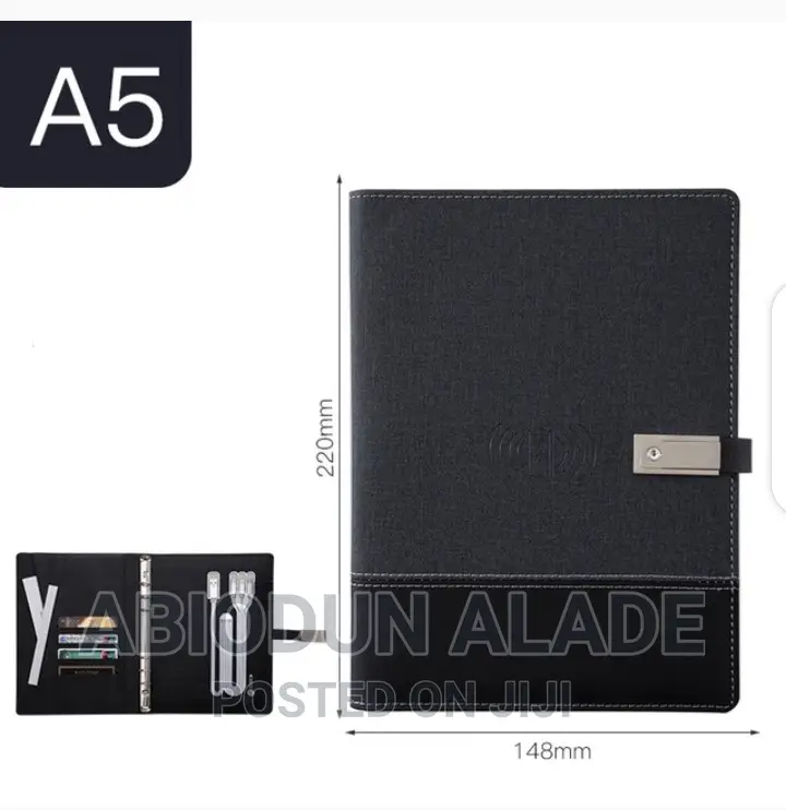 Conference Folder Power Bank Notepad With Usb Flash Drive
