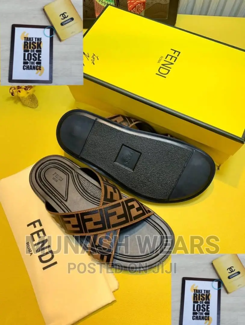 Luxury Fendi Leather Slipers