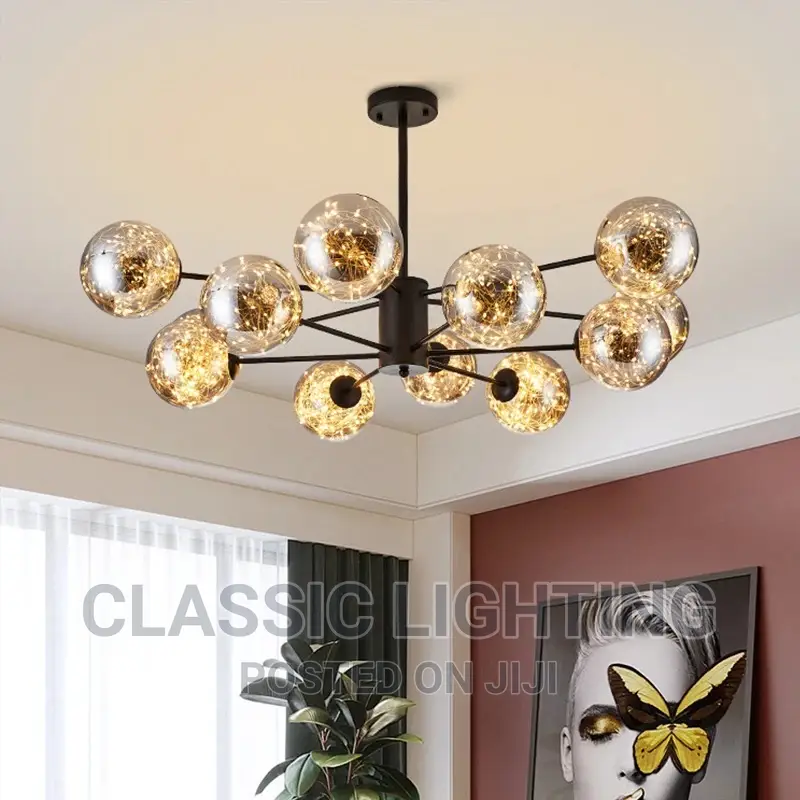 Nordic Modern LED Chandelier Star Magic Bean Glass Ball