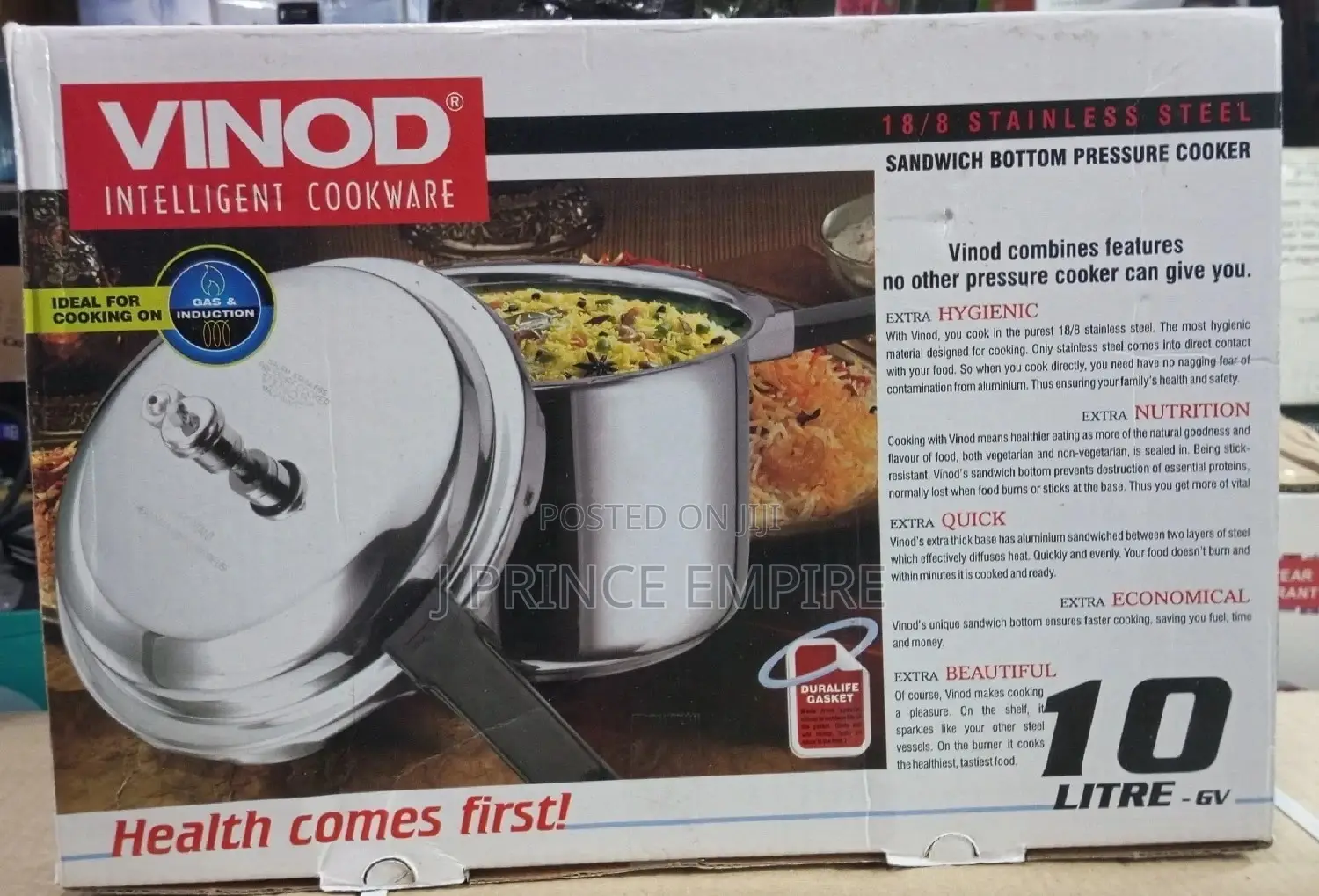 Vinod Pressure Cooker Stainless Steel – Outer Lid - 10 Liter